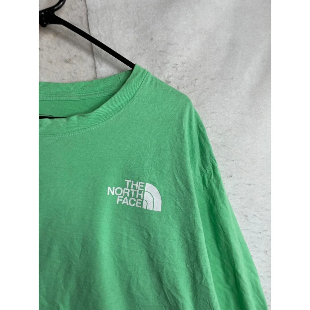 The North Face Mens XXL Green Long Sleeve Graphic Logo T-Shirt 100% Cotton